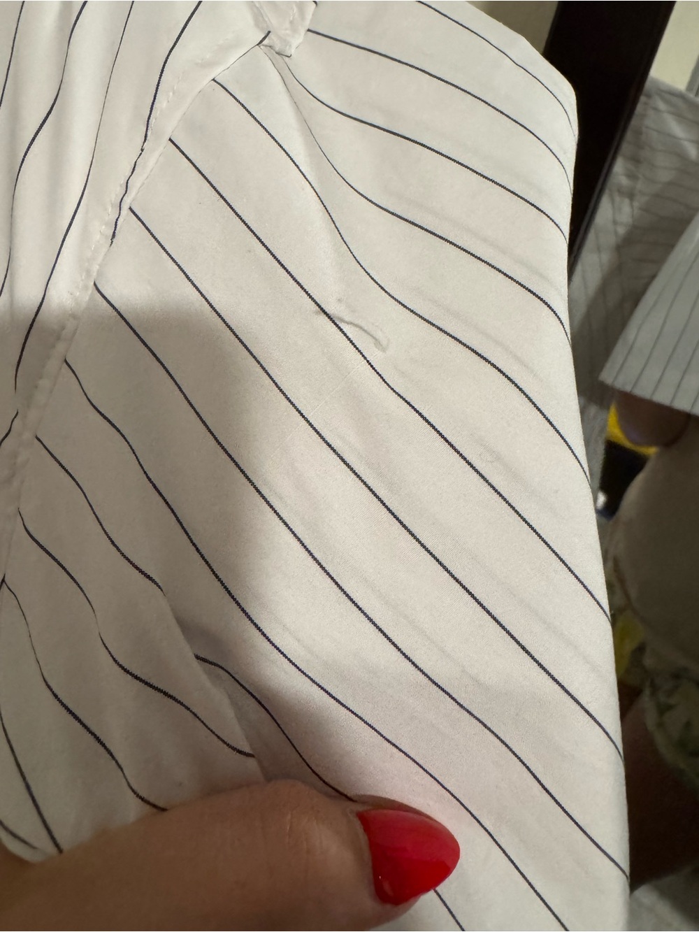 KBB by Kahlana White & Navy Striped Short Sleeve Bubble Shirt Dress - Picture 8 of 8